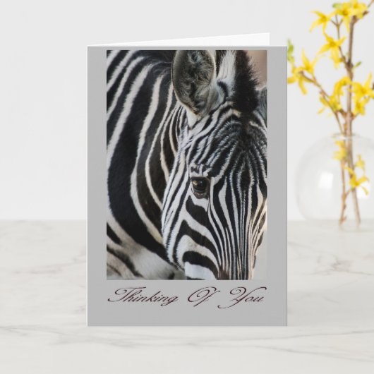 あなた考えの – Zebra – 動物 カード (黄色い花)