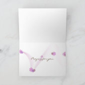 あなた考えるのピンクのバラの花束と足跡 カード (内部)