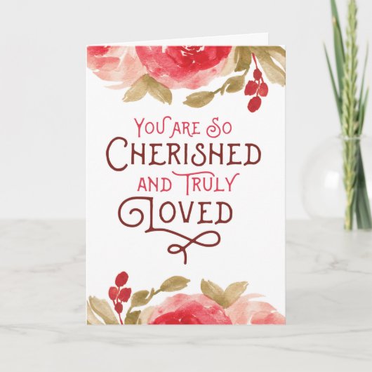 あなた考えるの – あなたは愛され、愛されている サンキューカード (正面)