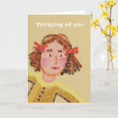 あなた考えるの カード (黄色い花)