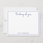 あなた考えネイビー・ブルー・パーソナルの ノートカード (正面)