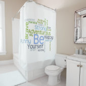 あなた自身がやる気を起こさせるな単語の雲あって下さい シャワーカーテン (インサイチュ)
