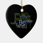 あなた自身が感動的な単語の雲あって下さい セラミックオーナメント (右)