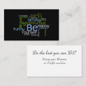 あなた自身が感動的な単語の雲あって下さい 名刺 (正面/裏面)