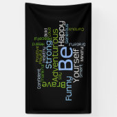 あなた自身が感動的な単語の雲あって下さい 横断幕 (縦)