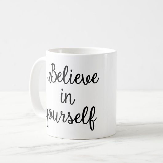 あなた自身でマグを信じて下さい コーヒーマグカップ (正面左)