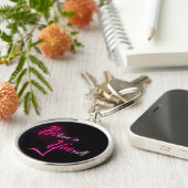 あなた自身で信じて下さい-入れ墨のガーリーな引用文あります キーホルダー (側面)