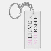 あなた自身で信じて下さい-刺激の引用文のミームあります キーホルダー (正面左)