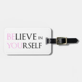 あなた自身で信じて下さい-刺激の引用文のミームあります ラゲッジタグ (正面横)
