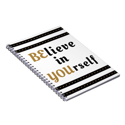 あなた自身で感動的な引用文を信じて下さい ノートブック (右側)