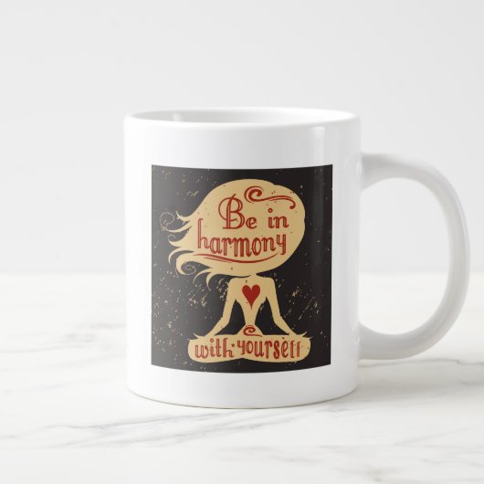 あなた自身と調和して2でであって下さい ジャンボコーヒーマグカップ (右)