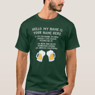 あなた自身におもしろいなアイルランドビール飲むことを作成して下さい Tシャツ