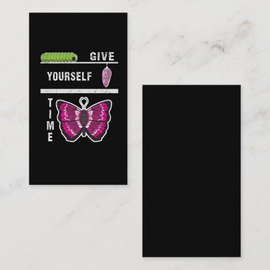 あなた自身に時間の蝶を感動的な引用文与えて下さい 名刺 (正面/裏面)