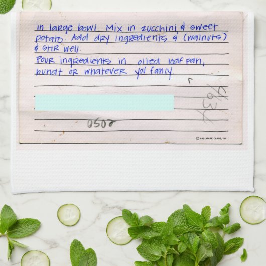 あなた自身のお母さんの祖母のお気に入りのなレシピのカスタムを加えて下さい キッチンタオル (折り畳み)