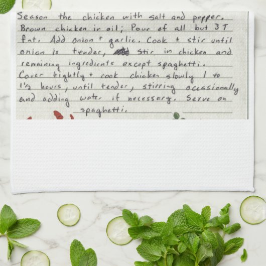 あなた自身のお気に入りのなレシピの祖母のお母さんのカスタムを加えて下さい キッチンタオル (折り畳み)