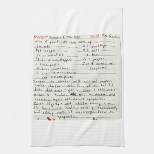 あなた自身のお気に入りのなレシピの祖母のお母さんのカスタムを加えて下さい キッチンタオル (縦)