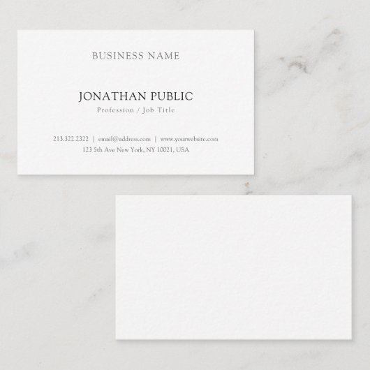 あなた自身のお洒落でモダンでエレガントで容易な平野を作成して下さい 名刺 (正面/裏面)