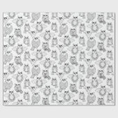 あなた自身のお洒落なフクロウを着色して下さい ラッピングペーパー (フラット)