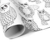 あなた自身のお洒落なフクロウを着色して下さい ラッピングペーパー (ロールコーナー)