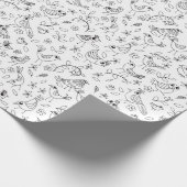 あなた自身のお洒落な鳥および花を着色して下さい ラッピングペーパー (角)