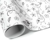 あなた自身のお洒落な鳥および花を着色して下さい ラッピングペーパー (ロールコーナー)