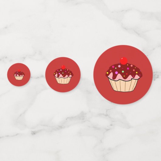 あなた自身のかわいいカップケーキのハッピーバースデーの写真を作成して下さい コンフェッティ (裏面)