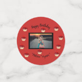 あなた自身のかわいいカップケーキのハッピーバースデーの写真を作成して下さい コンフェッティ (スモール正面)