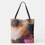 あなた自身のここのイメージのパーソナライズな犬の写真 トートバッグ (裏面)
