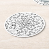 あなた自身のぬり絵帳のデザインの複合体色を着色して下さい ラウンドペーパーコースター (アングル)