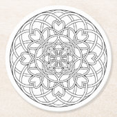 あなた自身のぬり絵帳のデザインの複合体色を着色して下さい ラウンドペーパーコースター (正面)