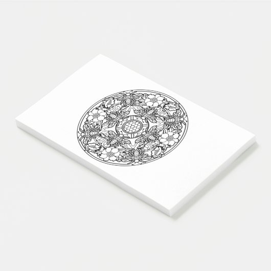 あなた自身のぬり絵帳の曼荼羅の動物のデザインを着色して下さい ポストイット (アングル)