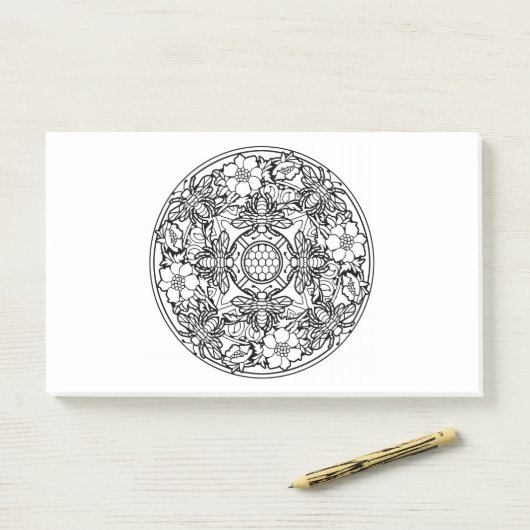 あなた自身のぬり絵帳の曼荼羅の動物のデザインを着色して下さい ポストイット (デスク)