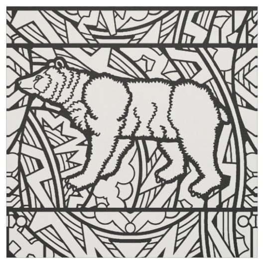 あなた自身のぬり絵帳の繰り返しパターンを動物着色して下さい ファブリック (見本)