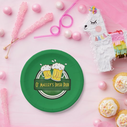 あなた自身のアイルランドのパブのロゴを作成して下さい ペーパープレート (パーティー)