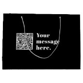 あなた自身のアップロードされたQRコードと編集可能なレトロテキスト ラージペーパーバッグ (裏面)