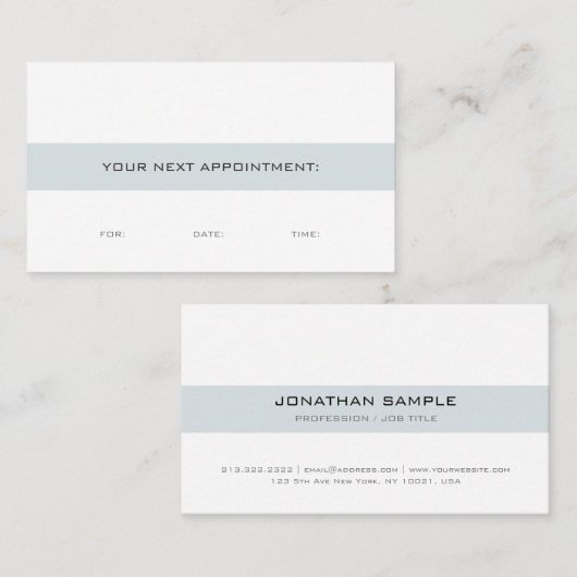 あなた自身のアポイントメントのメモのエレガントな平野を作成して下さい 予約カード (正面/裏面)