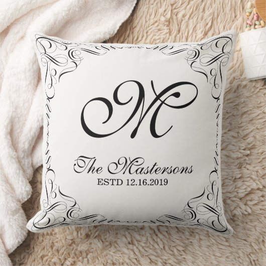 あなた自身のエレガントで優美な結婚式のモノグラムを作成して下さい クッション (ブランケット)