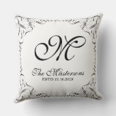 あなた自身のエレガントで優美な結婚式のモノグラムを作成して下さい クッション (裏面)