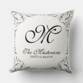 あなた自身のエレガントで優美な結婚式のモノグラムを作成して下さい クッション (正面)