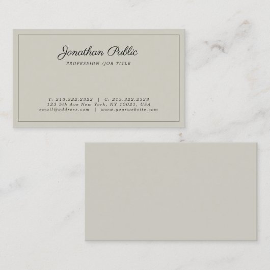 あなた自身のエレガントな専門のモダンを作成して下さい 名刺 (正面/裏面)