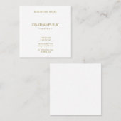 あなた自身のエレガントな金ゴールドのフォントの文字のモダンを作成して下さい スクエア名刺 (正面/裏面)