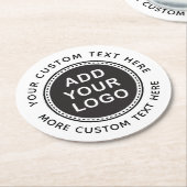あなた自身のカスタムなビジネスロゴおよび文字を加えて下さい ラウンドペーパーコースター (アングル)