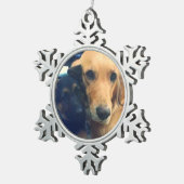 あなた自身のカスタムなペットオーナメントを作成して下さい スノーフレークピューターオーナメント (右)