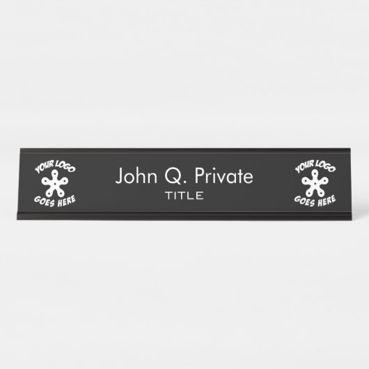 あなた自身のカスタムなロゴを使用して下さい デスクネームプレート (正面)