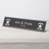 あなた自身のカスタムなロゴを使用して下さい デスクネームプレート (正面)