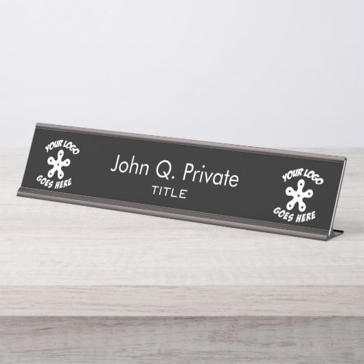 あなた自身のカスタムなロゴを使用して下さい デスクネームプレート (正面)