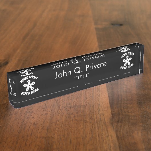 あなた自身のカスタムなロゴを使用して下さい デスクネームプレート (側面)