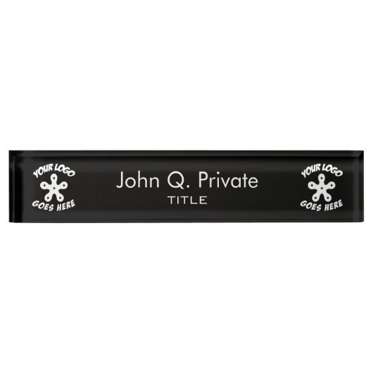 あなた自身のカスタムなロゴを使用して下さい デスクネームプレート (正面)