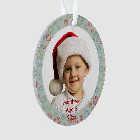 あなた自身のカスタムな写真のクリスマスのデザインを作成して下さい オーナメント (正面)