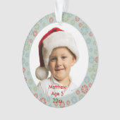 あなた自身のカスタムな写真のクリスマスのデザインを作成して下さい オーナメント (正面)